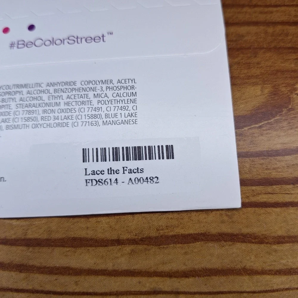 Color Street 100%‎ Nail Polish Strips Lace The Facts Made in USA 16 Count New